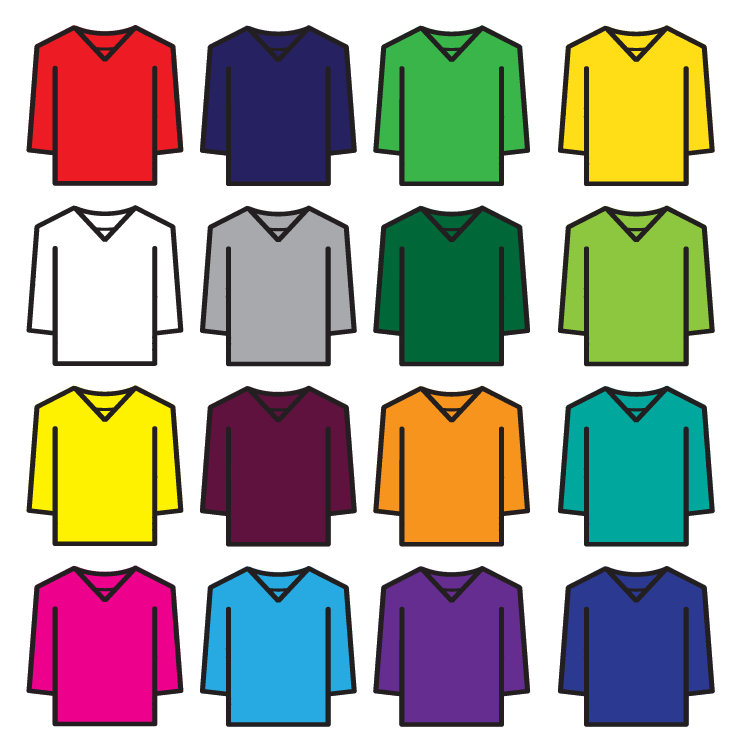 Solid Colour Practice Jersey Kit (Blank Front) Number on Back